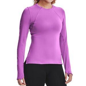 UNDER ARMOUR Purple ColdGear Fitted Crewneck Long Sleeve Warm T-Shirt Size Large